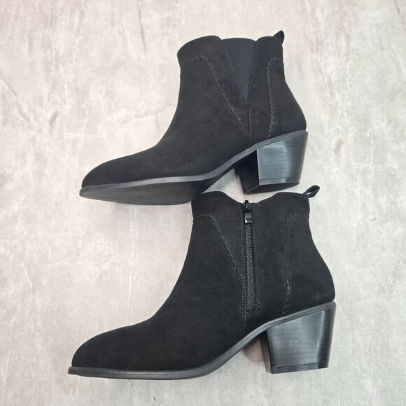 Torrid Western Ankle Booties Size 7.5 Wide Fit Black Block Heel Dressy Boots - Picture 6 of 10